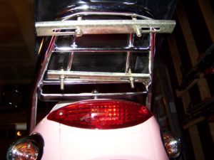 View of top case form underneath the rear rack.